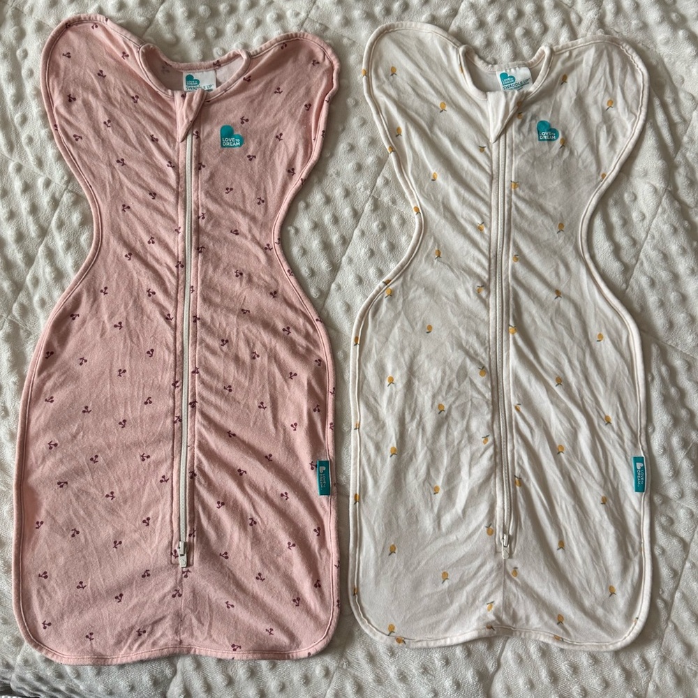 Love to Dream Pink and White Kids Pajamas Sleep Sacks